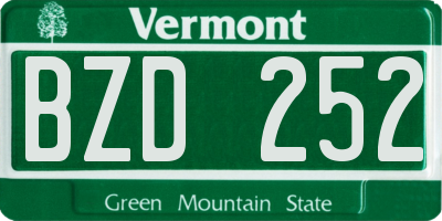 VT license plate BZD252