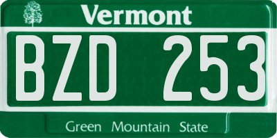 VT license plate BZD253