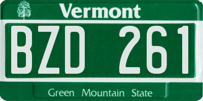 VT license plate BZD261
