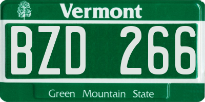 VT license plate BZD266
