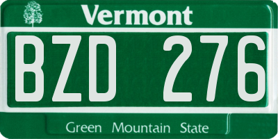 VT license plate BZD276
