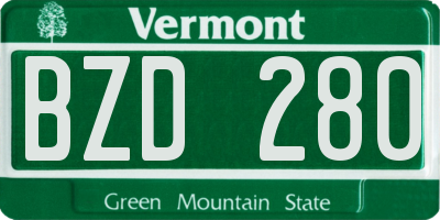 VT license plate BZD280