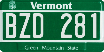 VT license plate BZD281