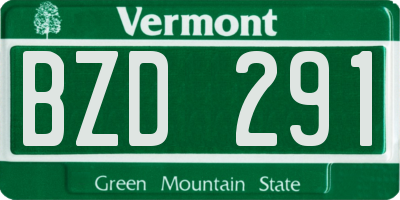 VT license plate BZD291