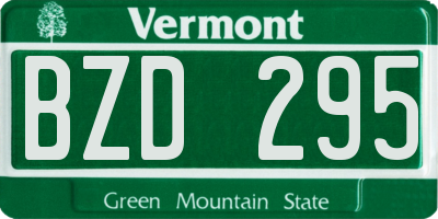 VT license plate BZD295