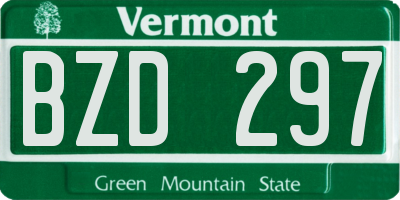 VT license plate BZD297