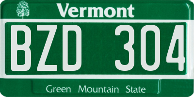 VT license plate BZD304