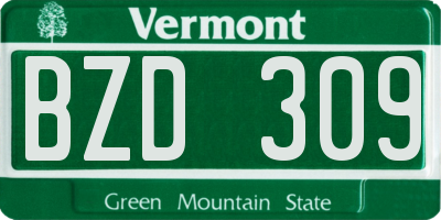 VT license plate BZD309