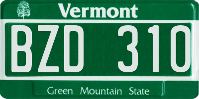 VT license plate BZD310