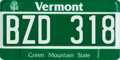 VT license plate BZD318