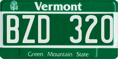 VT license plate BZD320