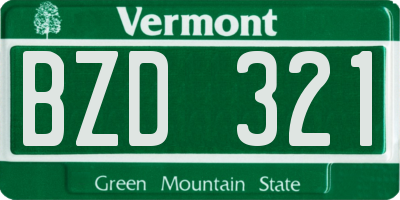VT license plate BZD321