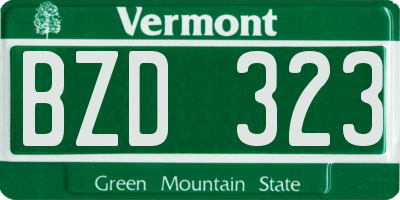 VT license plate BZD323