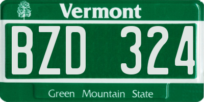 VT license plate BZD324