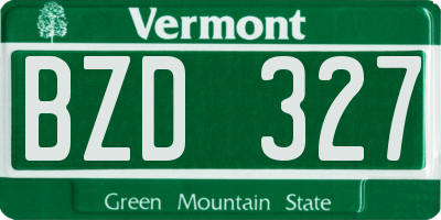 VT license plate BZD327