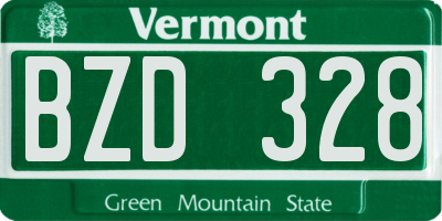VT license plate BZD328