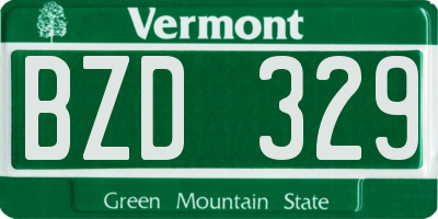 VT license plate BZD329