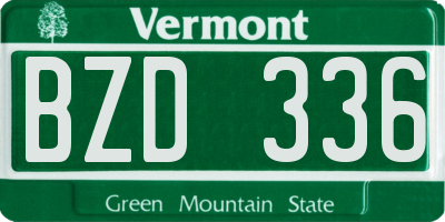 VT license plate BZD336