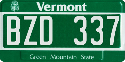 VT license plate BZD337