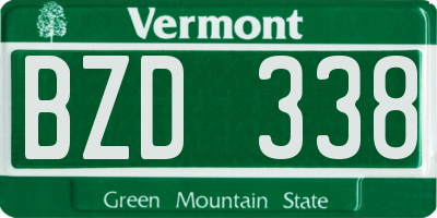 VT license plate BZD338