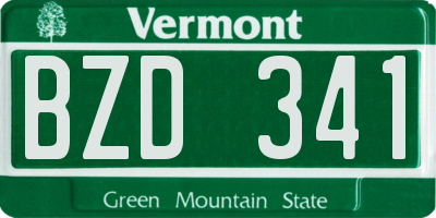 VT license plate BZD341