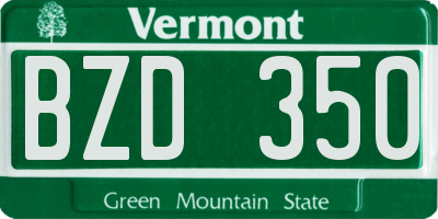 VT license plate BZD350