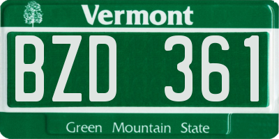 VT license plate BZD361