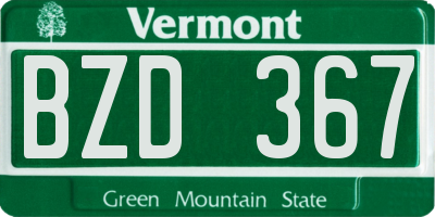 VT license plate BZD367
