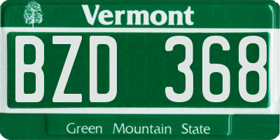 VT license plate BZD368