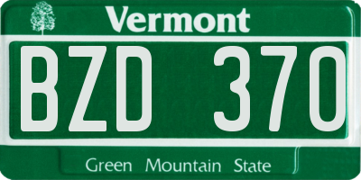 VT license plate BZD370