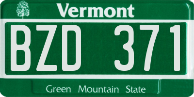 VT license plate BZD371