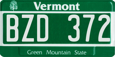 VT license plate BZD372