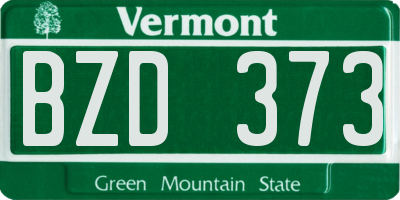 VT license plate BZD373