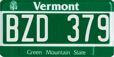 VT license plate BZD379