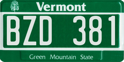 VT license plate BZD381