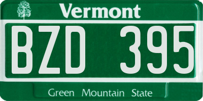 VT license plate BZD395