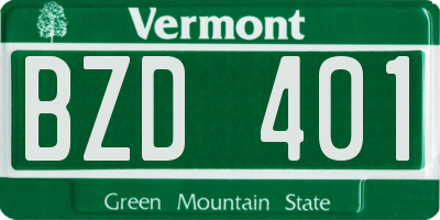 VT license plate BZD401
