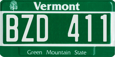 VT license plate BZD411