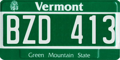 VT license plate BZD413