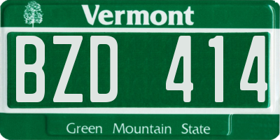 VT license plate BZD414