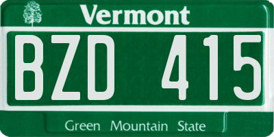 VT license plate BZD415