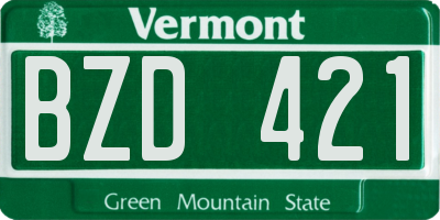 VT license plate BZD421