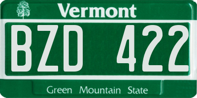 VT license plate BZD422