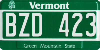 VT license plate BZD423