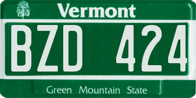 VT license plate BZD424