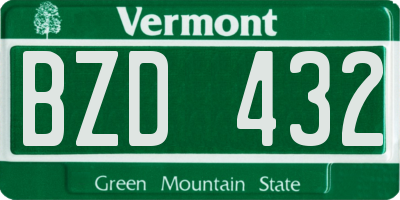 VT license plate BZD432