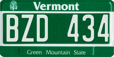 VT license plate BZD434