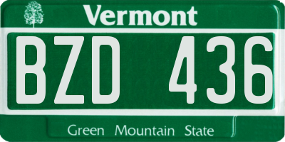 VT license plate BZD436