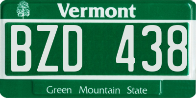 VT license plate BZD438