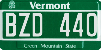 VT license plate BZD440